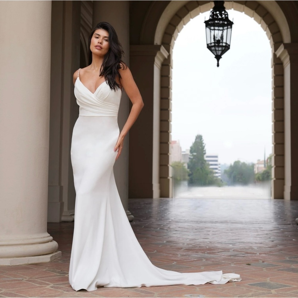 Stella York 7753 Column Sheath Bridal Gown Wedding Dress Ivory US 8